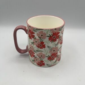 10 Strawberry Street Pink Floral Mug Dimpled Cup with Flowers